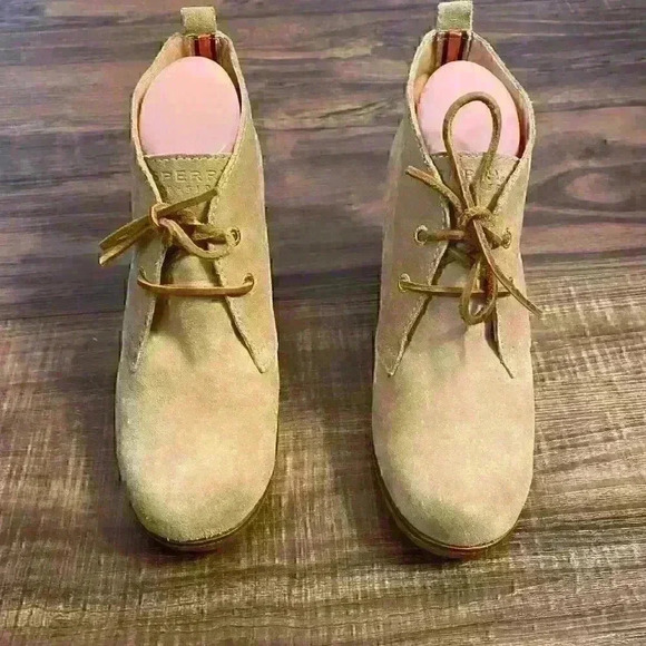 Sperry Harlow Wedge Chukka Bootie Tan Sz 8.5 - Picture 6 of 12